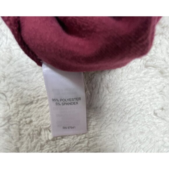 Pure Jill Women's XS Petite Burgundy Velour Tunic Top Long Sleeve V-Neck Casual - Picture 4 of 9